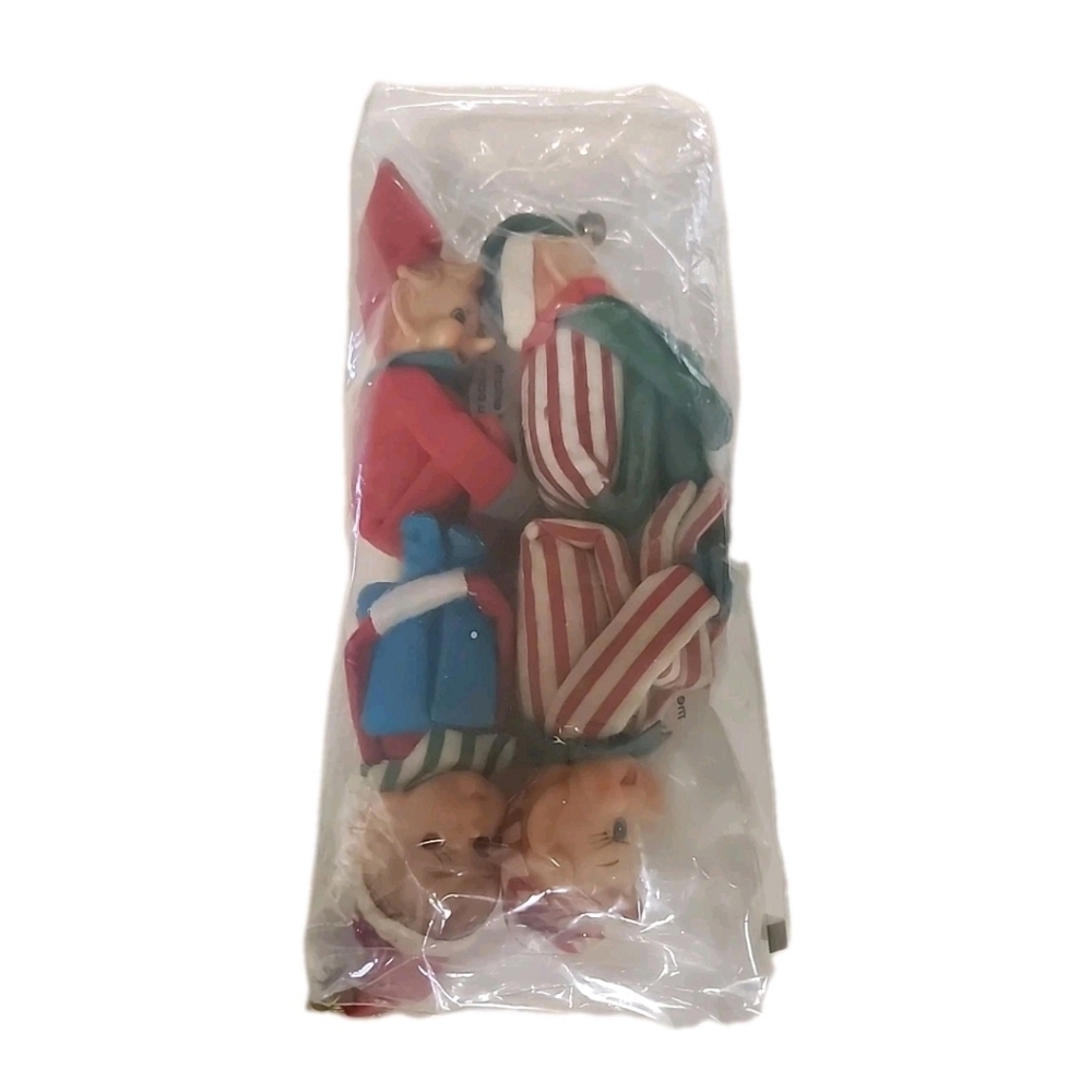 🎈SOLD🎈Vtg Set 4 Knee Hugger Pixie Elf 12" Christmas Ornaments Shelf Sitters - Picture 12 of 13